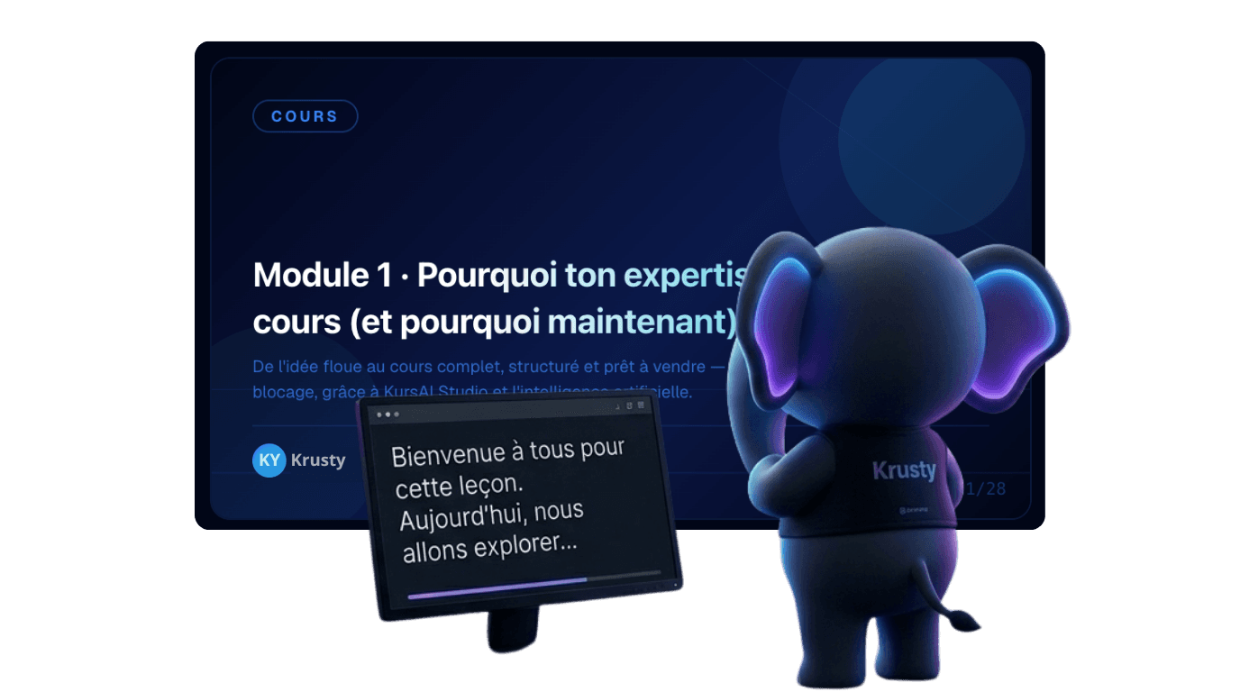 Krusty face à son prompteur et à l'écran qui projette la slide, synchronisés